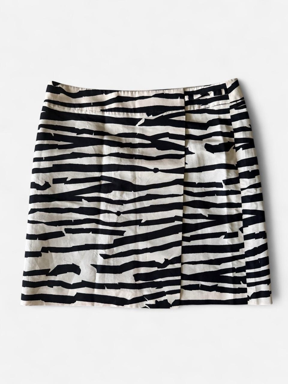 Boss Black and White Zebra Print Mini Skirt